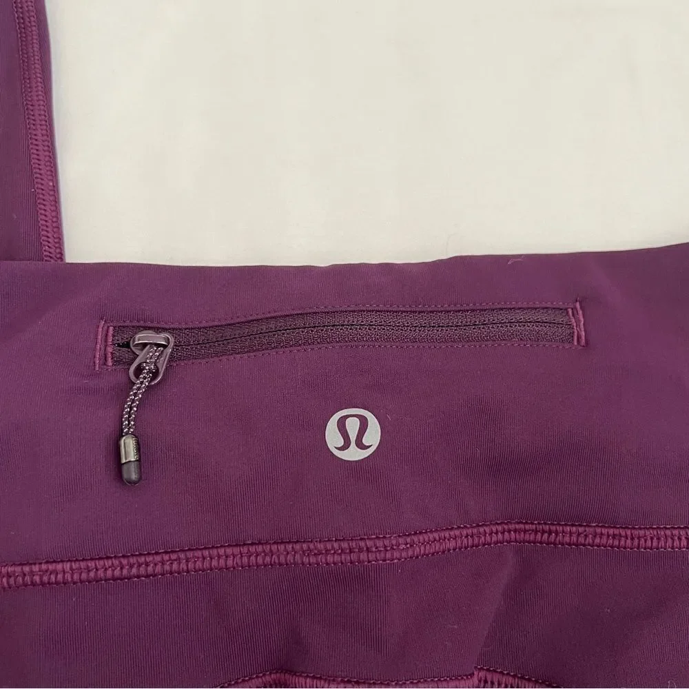 Lululemon leggings purple women’s size 4 pockets drawstring